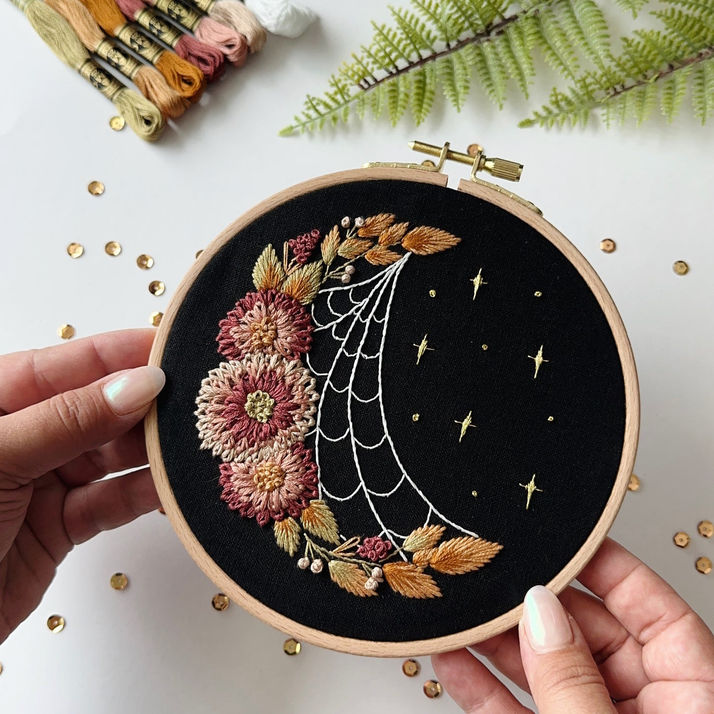 Moody Florals Embroidery Kit with Video Tutorial