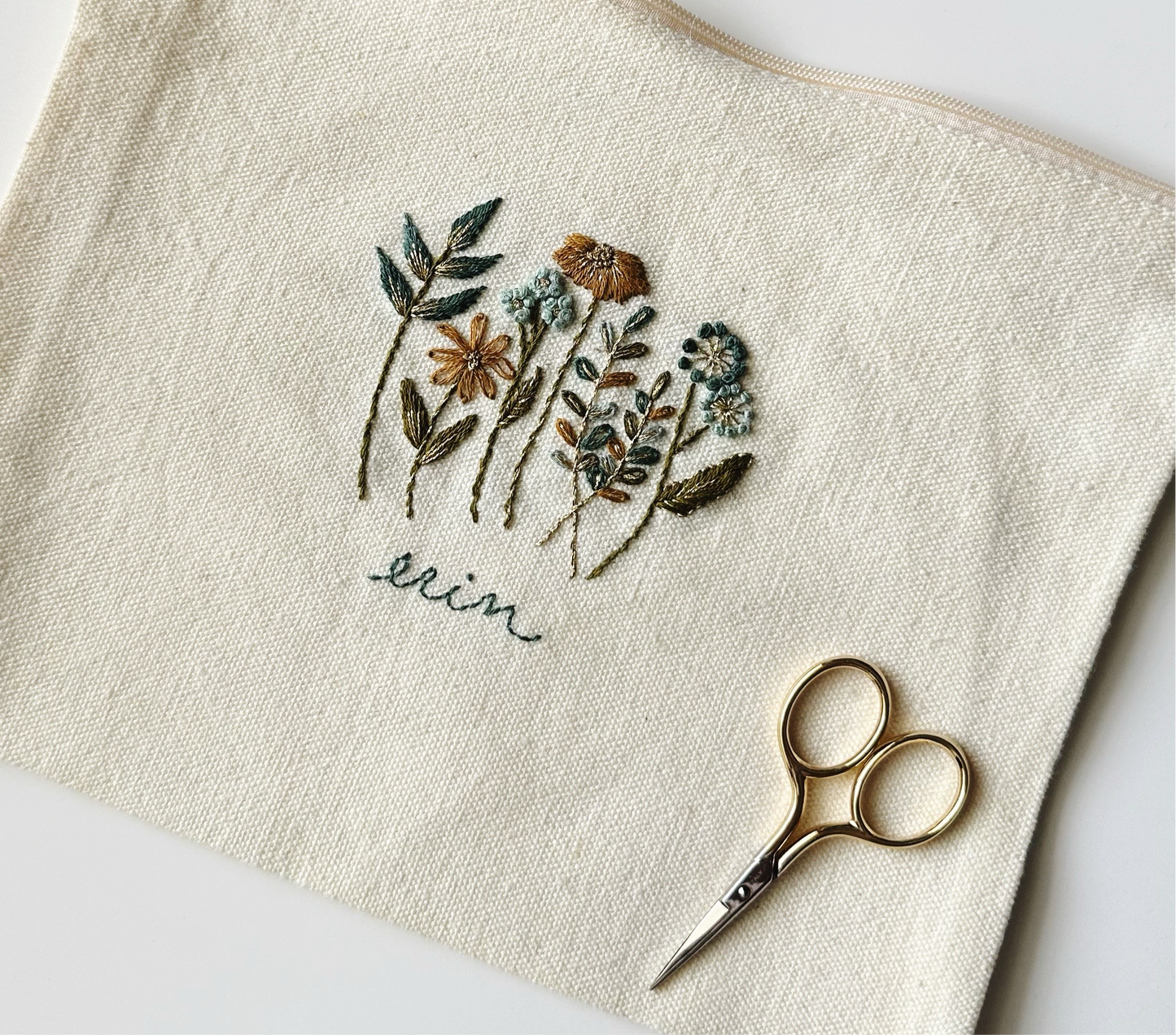 Canvas Zipper Bag Stick & Stitch Patterns Embroidery Kit - Make Your Own Kit!