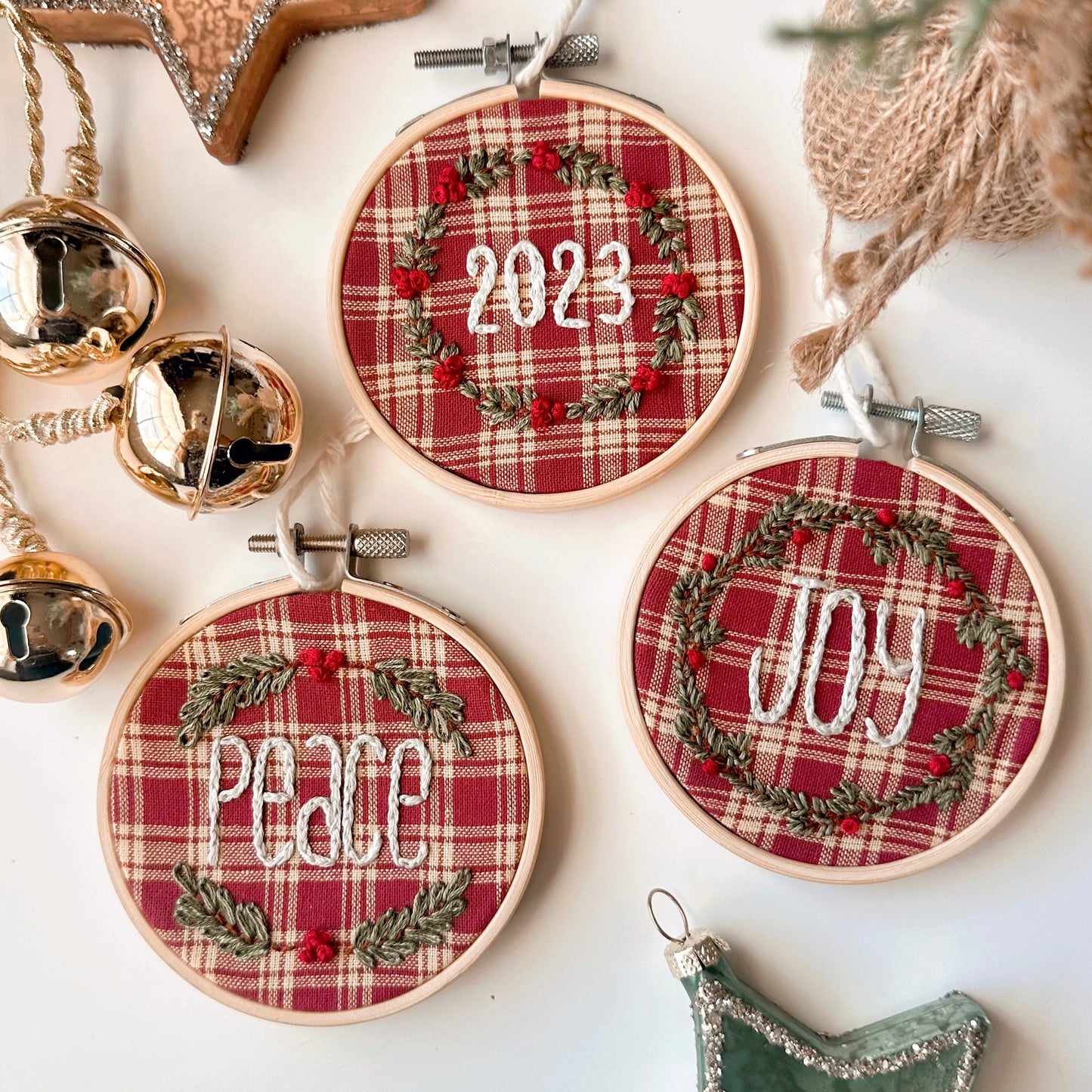 2025 DIY Christmas Wreath Ornament Embroidery Pattern with Video Tutorial- PDF Download