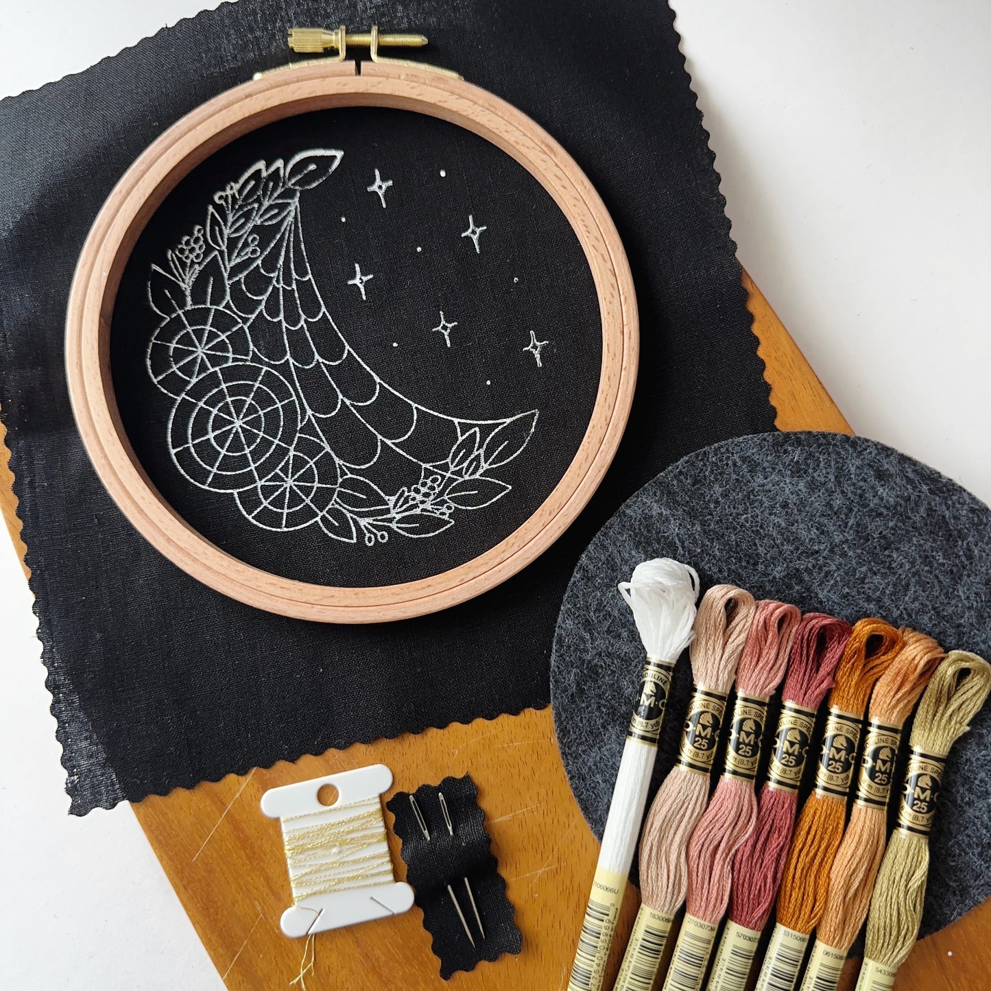 Moody Florals Embroidery Kit with Video Tutorial