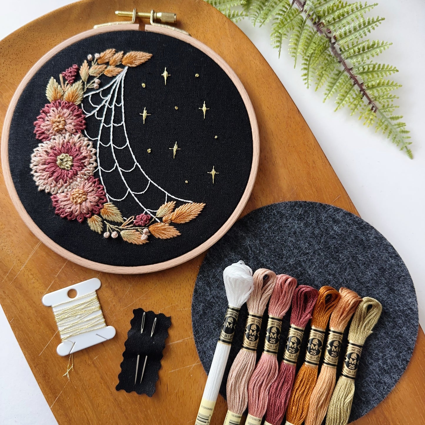 Moody Florals Embroidery Kit with Video Tutorial