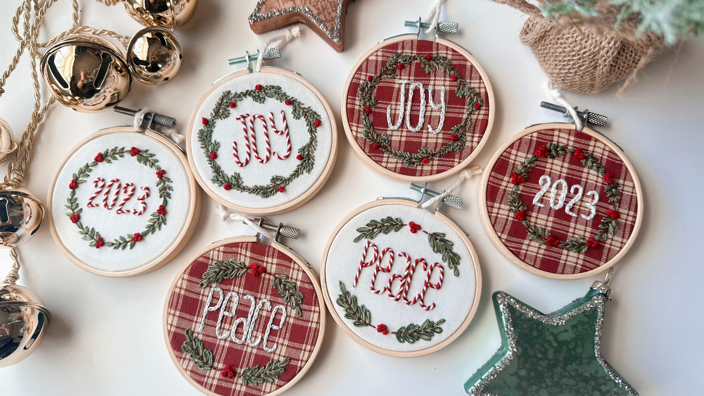 2025 DIY Christmas Wreath Ornament Embroidery Pattern with Video Tutorial- PDF Download