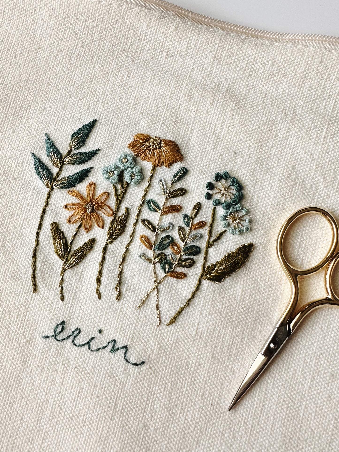 Canvas Zipper Bag Stick & Stitch Patterns Embroidery Kit - Make Your Own Kit!