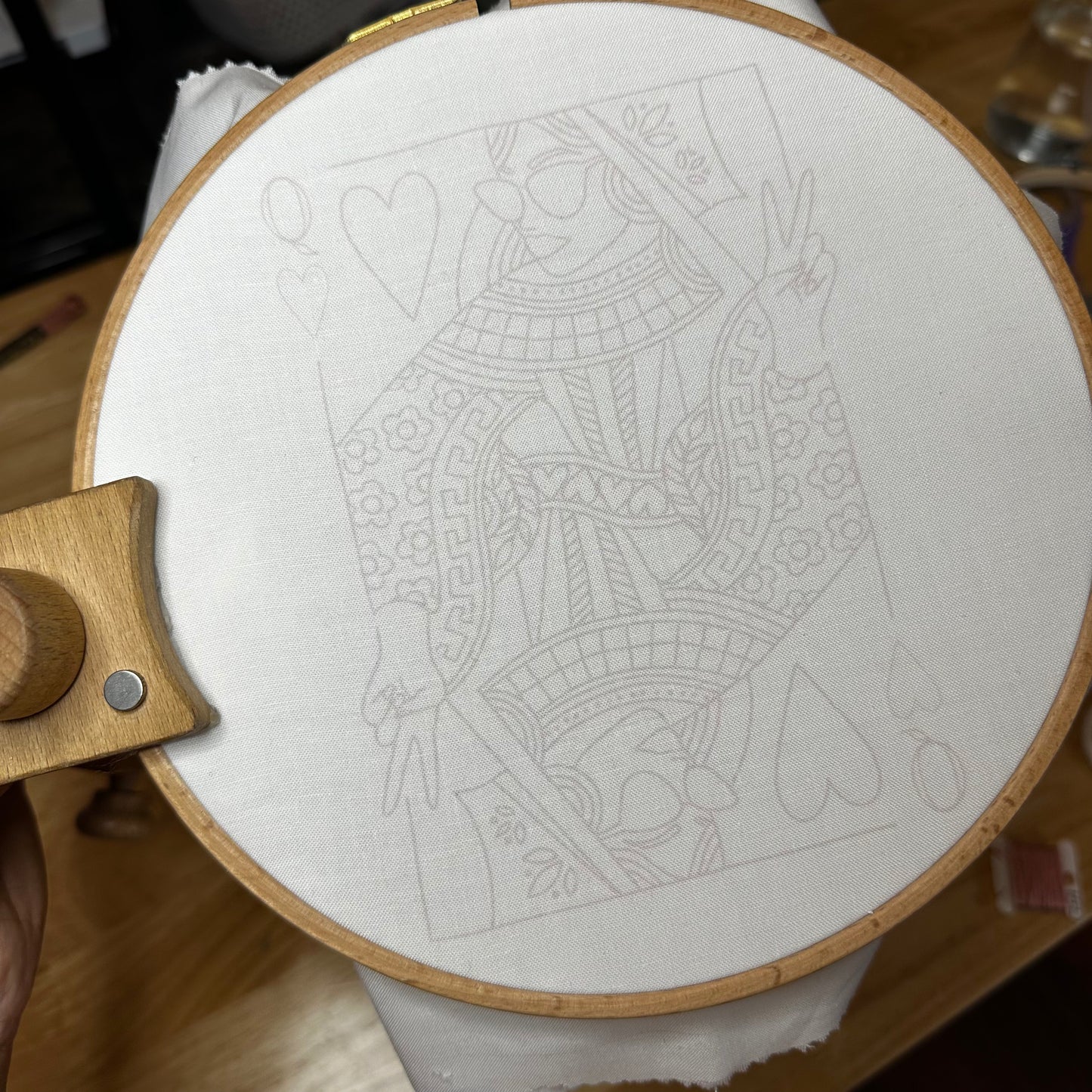 Queen of Hearts Embroidery Pattern - Pattern Sheet - Digital Download