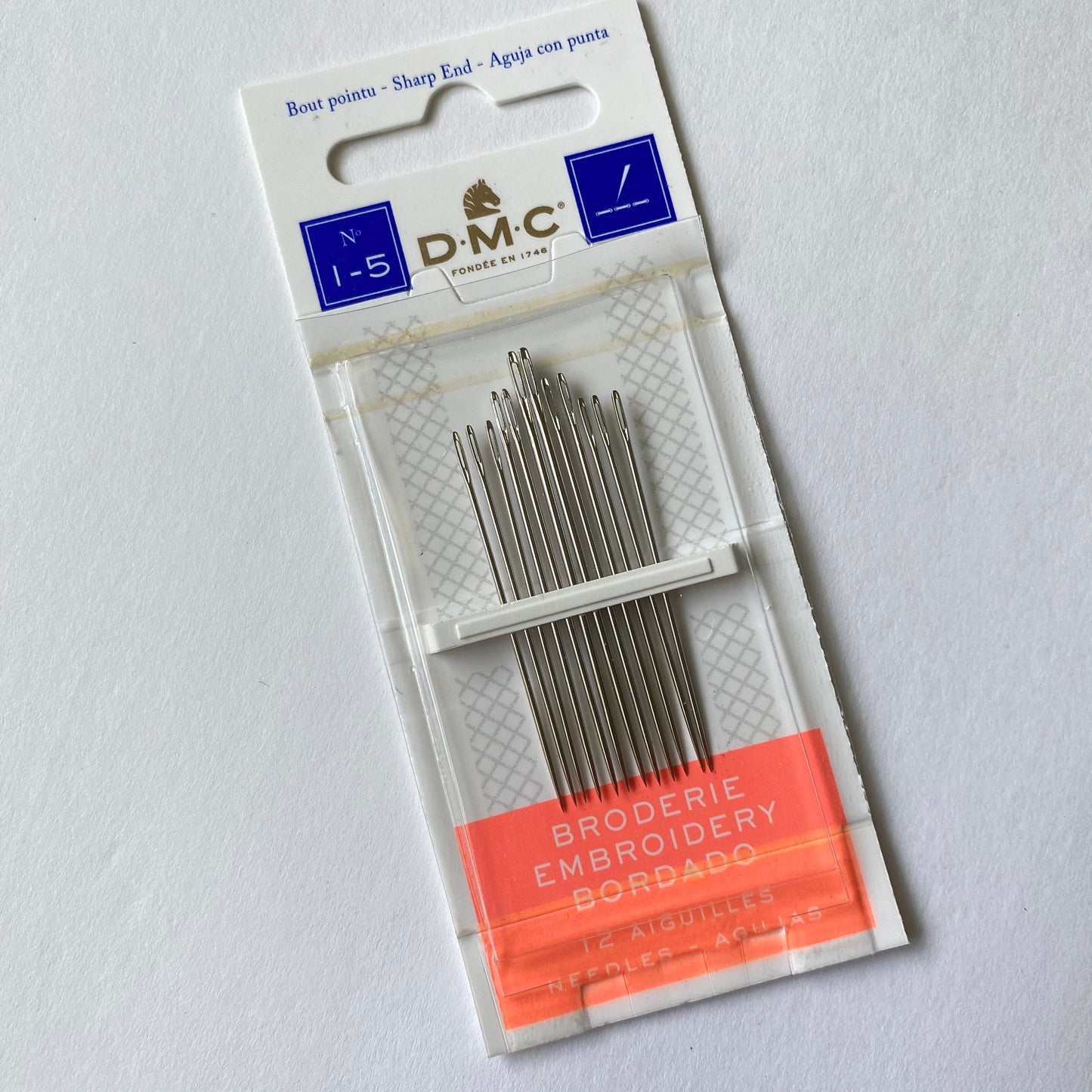DMC Embroidery Needle Assortment, Sizes 1-5
