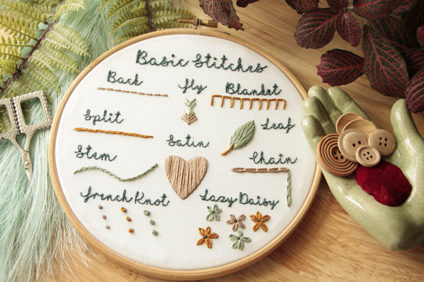 Beginner Stitch Sampler Embroidery PDF Pattern - Digital Download