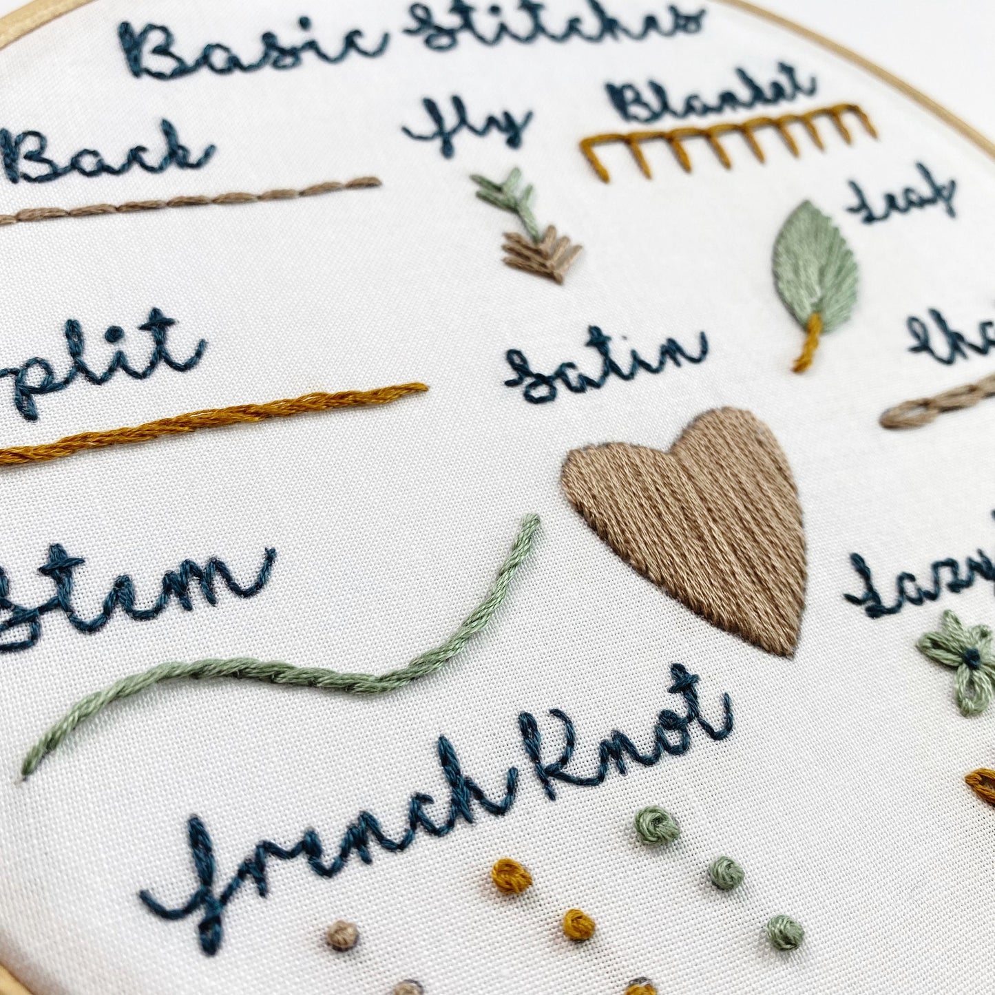 Beginner Stitch Sampler Embroidery PDF Pattern - Digital Download