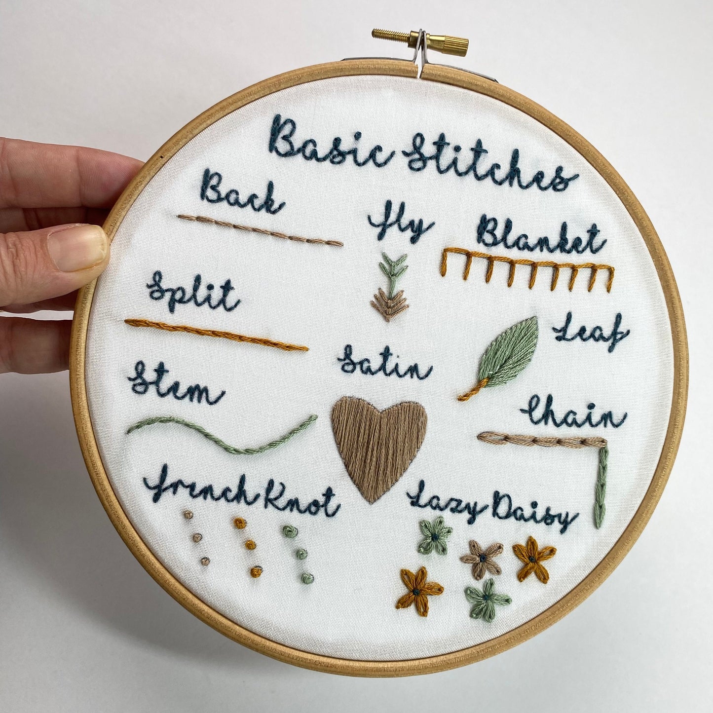 Beginner Stitch Sampler Embroidery PDF Pattern - Digital Download