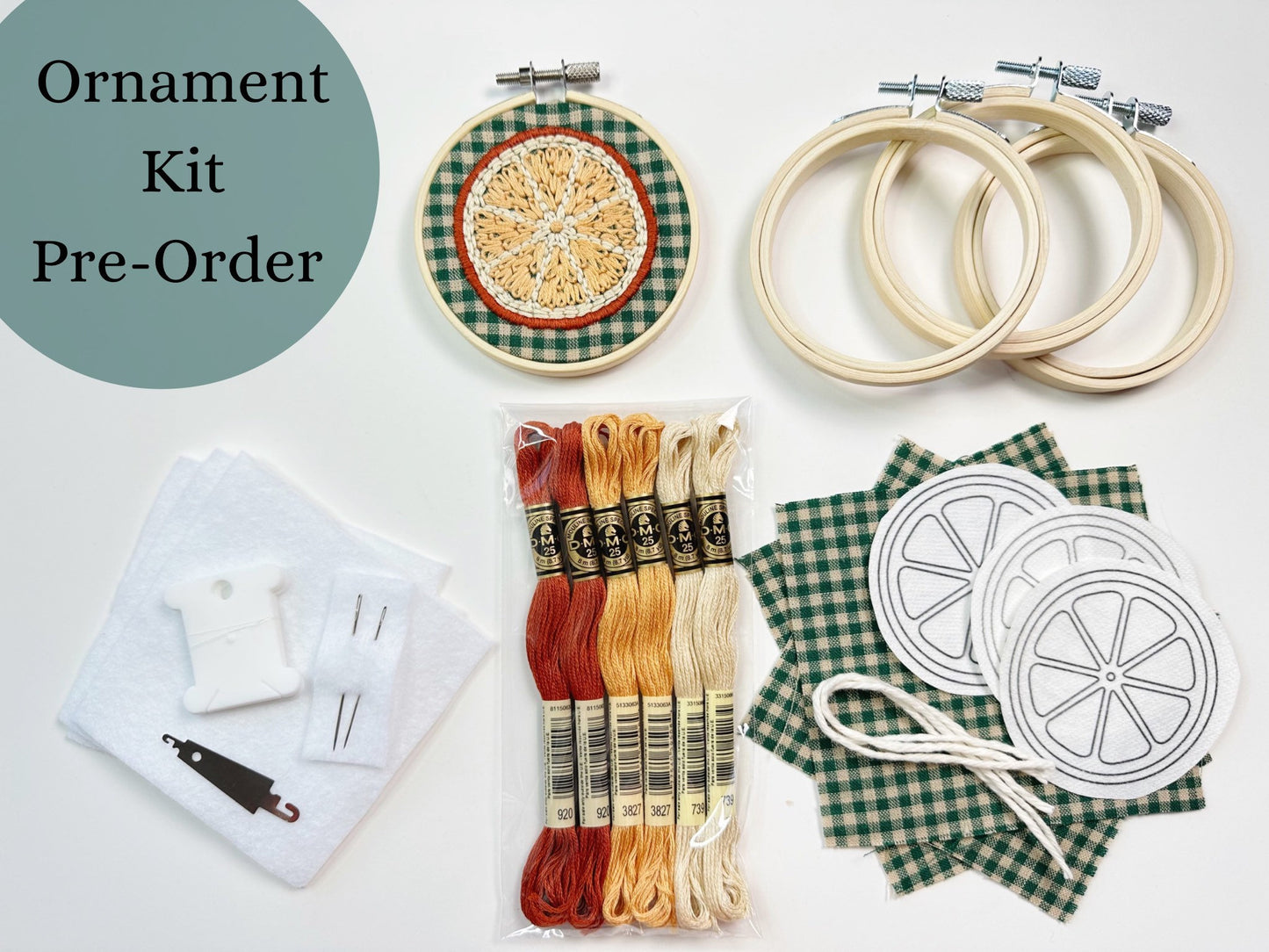 Dried Orange Slice Ornaments Embroidery Kit