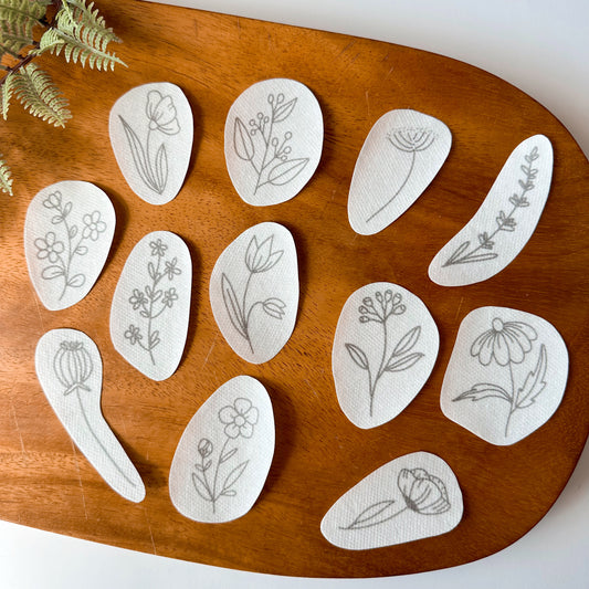 Wildflowers Stick & Stitch Embroidery Patterns for Clothes