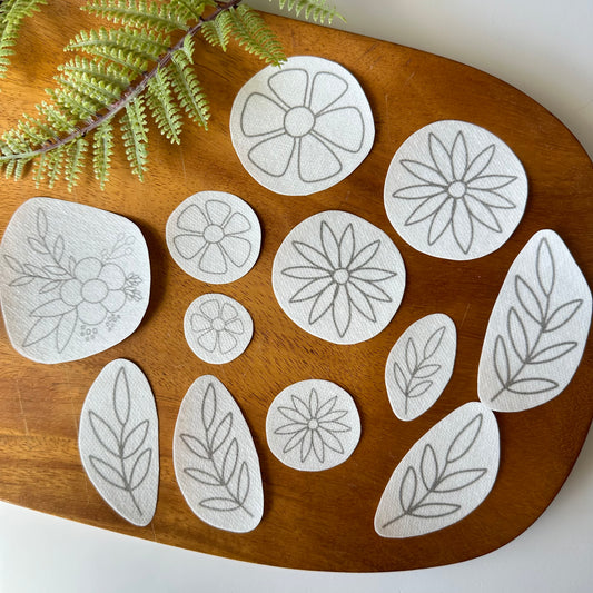 Flowers and Leaves Stick & Stitch Embroidery Patterns