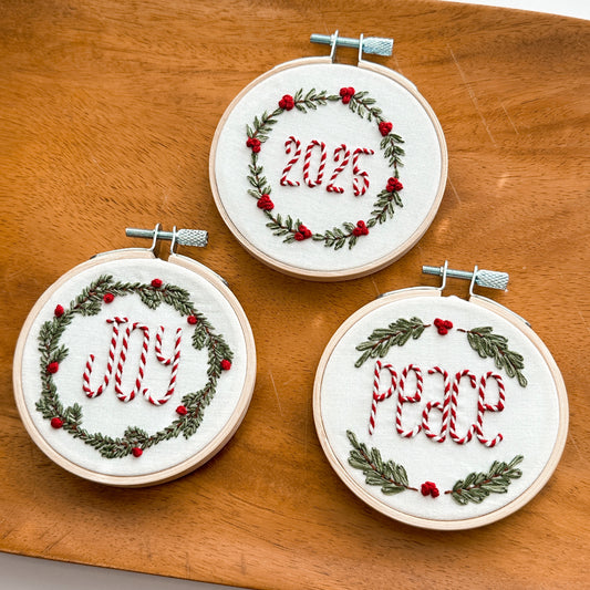 Christmas Wreath Ornaments Embroidery Kit