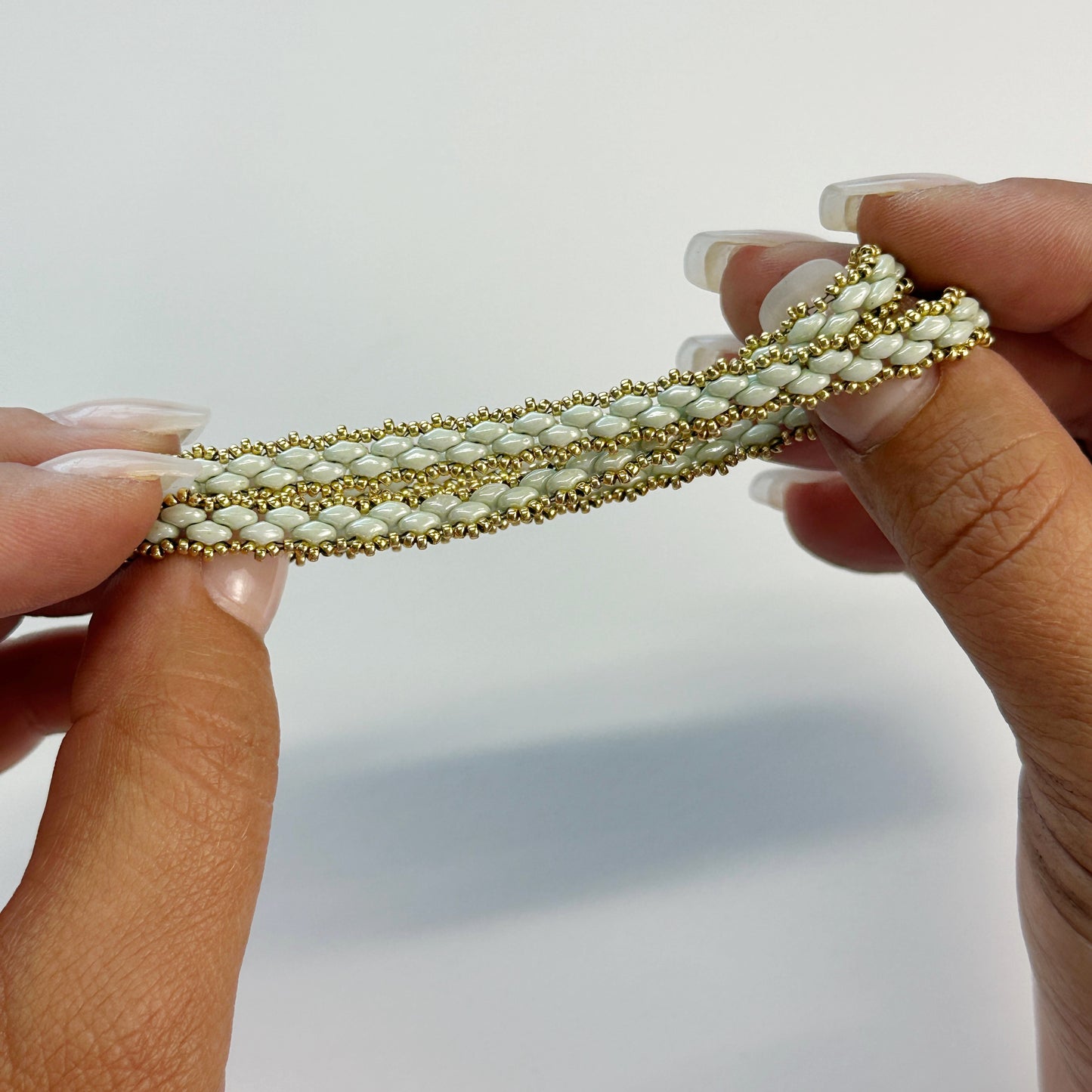 Beaded Double Wrap Bracelet with Magnetic Clasp - Handmade