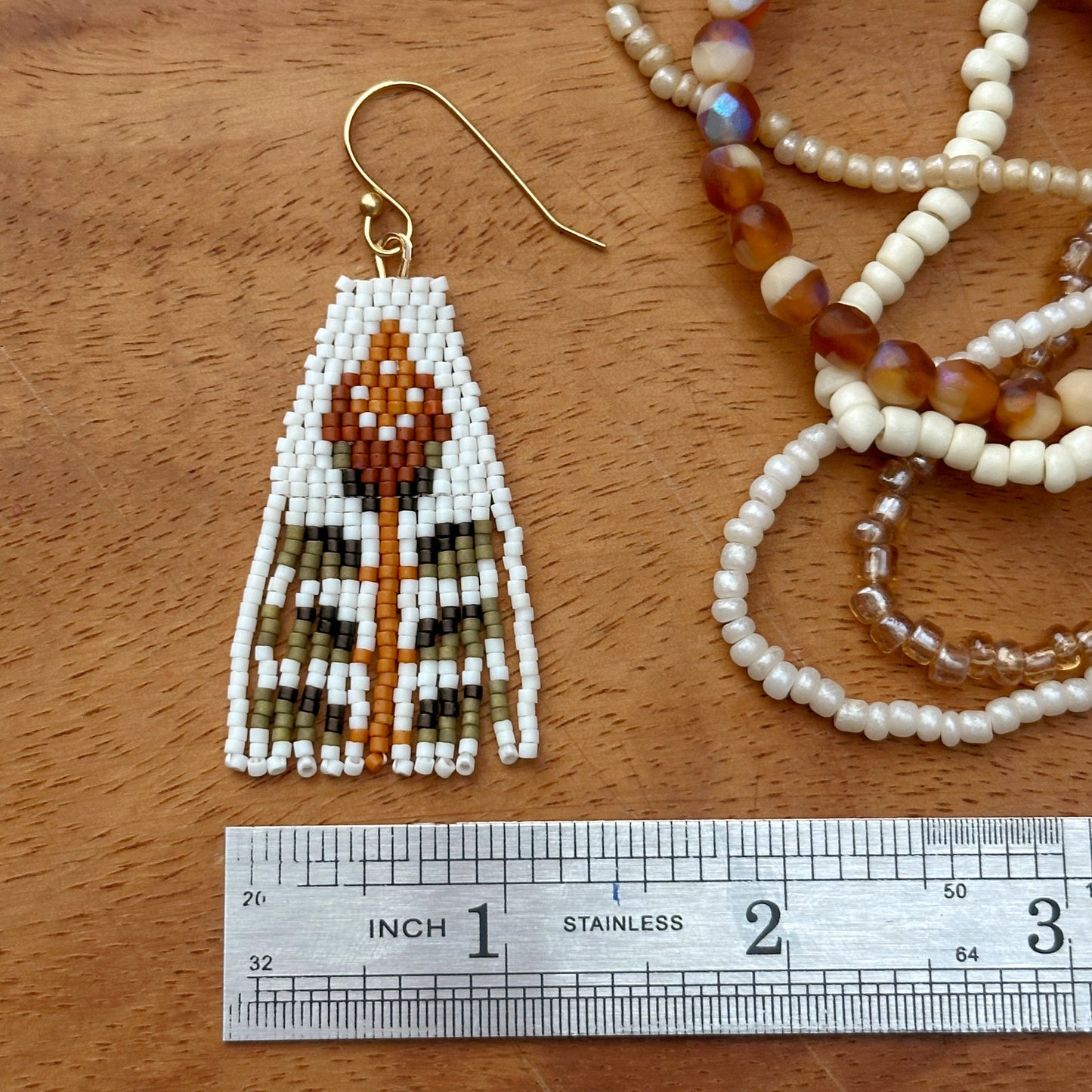 Folk Art Beaded Fringe Earrings