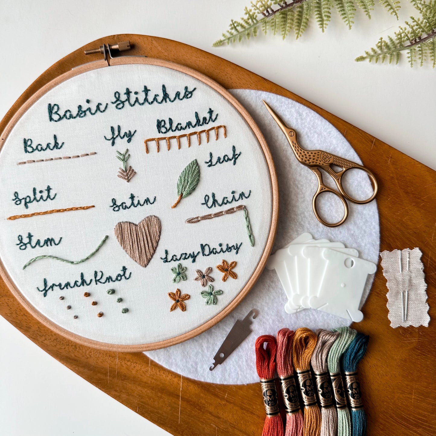 Basic Stitch Sampler DIY Embroidery Kit for Beginners