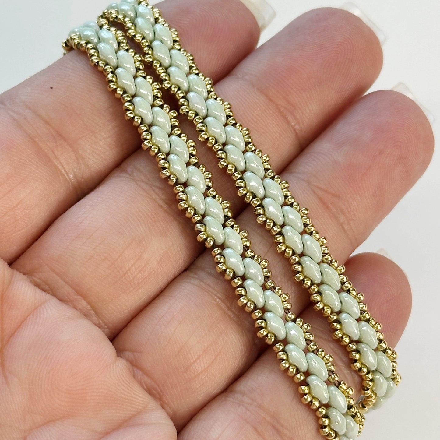 Beaded Double Wrap Bracelet with Magnetic Clasp - Handmade