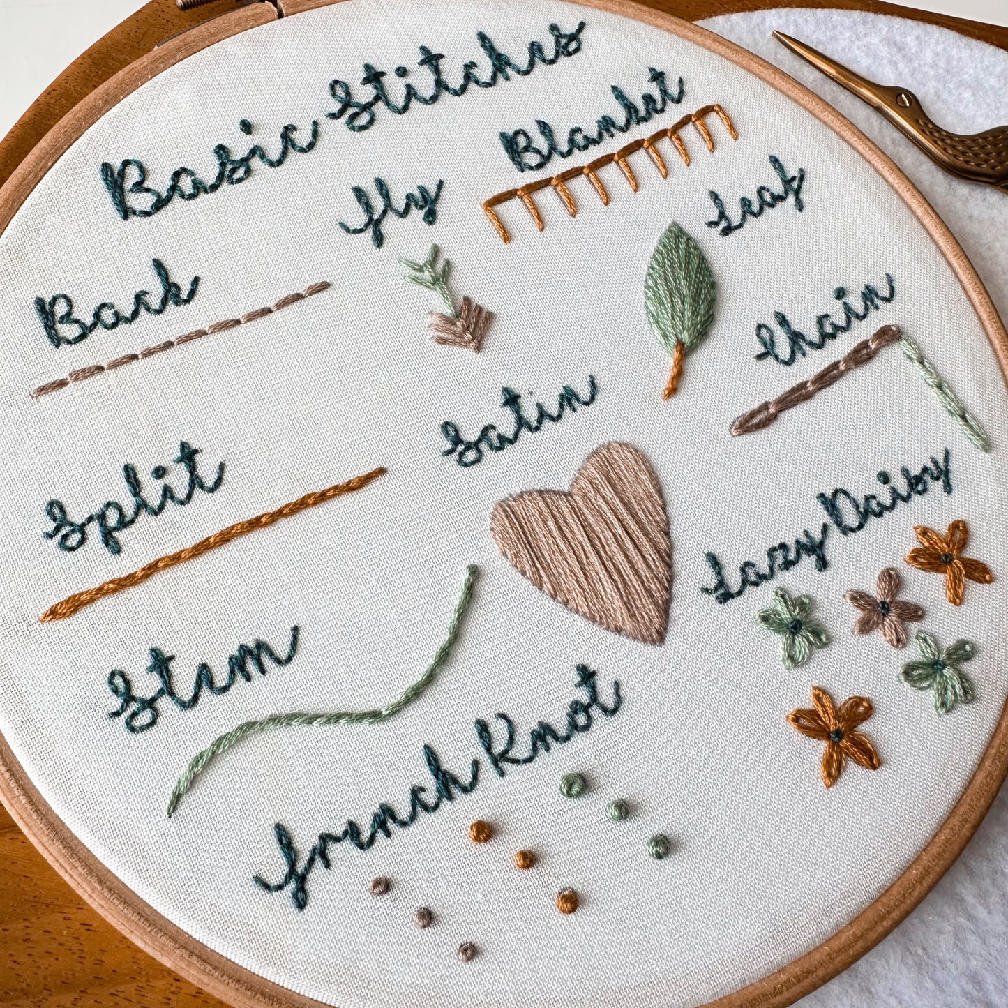 Basic Stitch Sampler DIY Embroidery Kit for Beginners