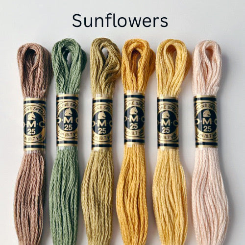 Sunflowers Forever DMC Thread Palette