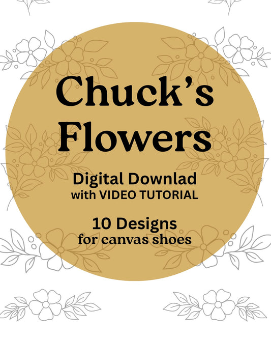Chuck's Flowers Embroidery Patterns - Pattern Sheet with Video Tutorial - Digital Download