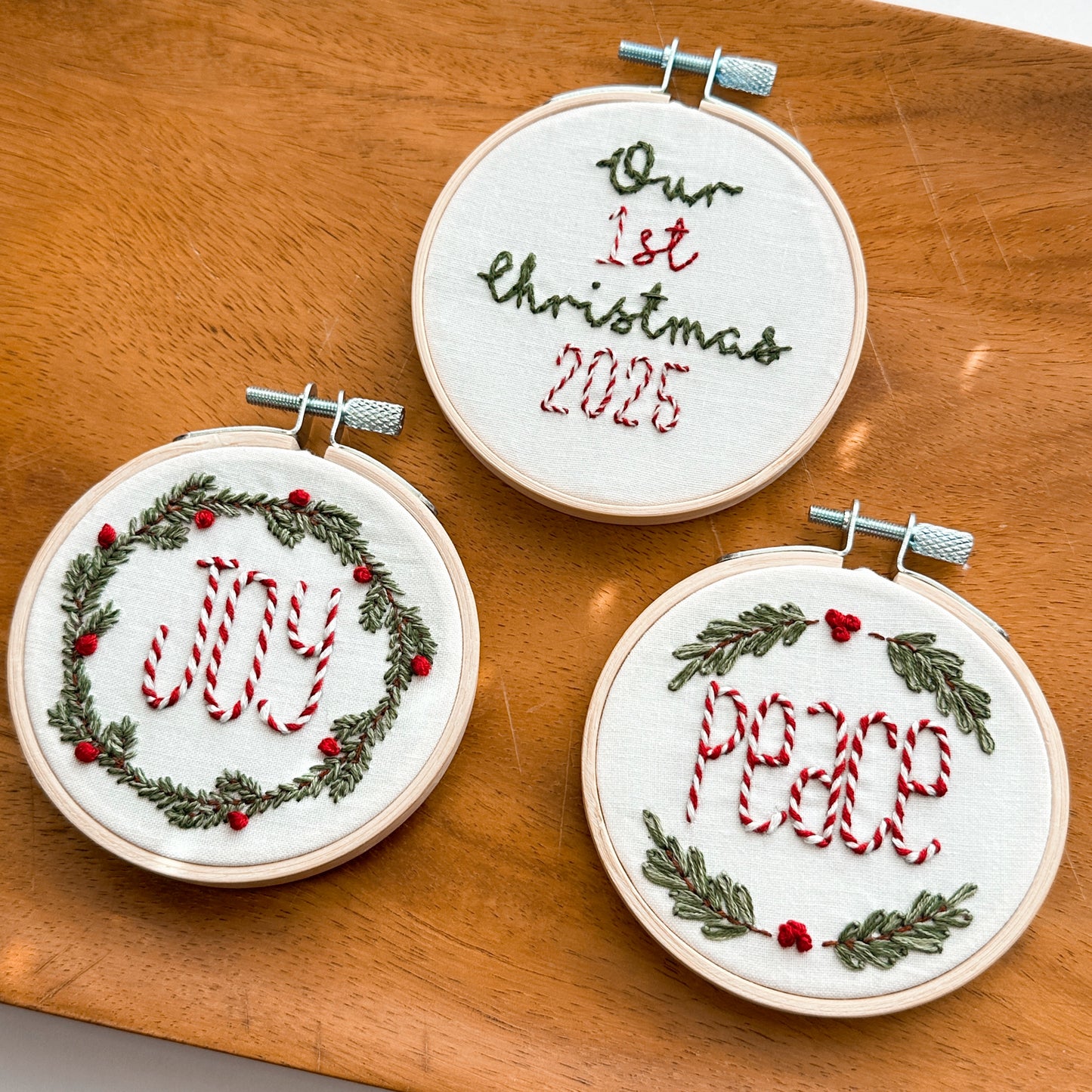 Christmas Wreath Ornaments Embroidery Kit