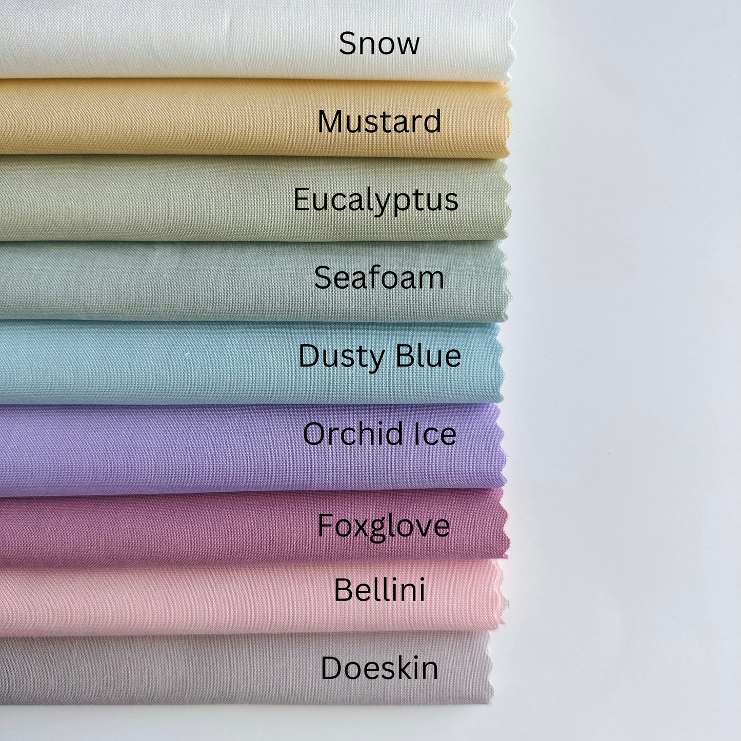 Embroidery Fabric Sample Pack - Kona Cotton Solids