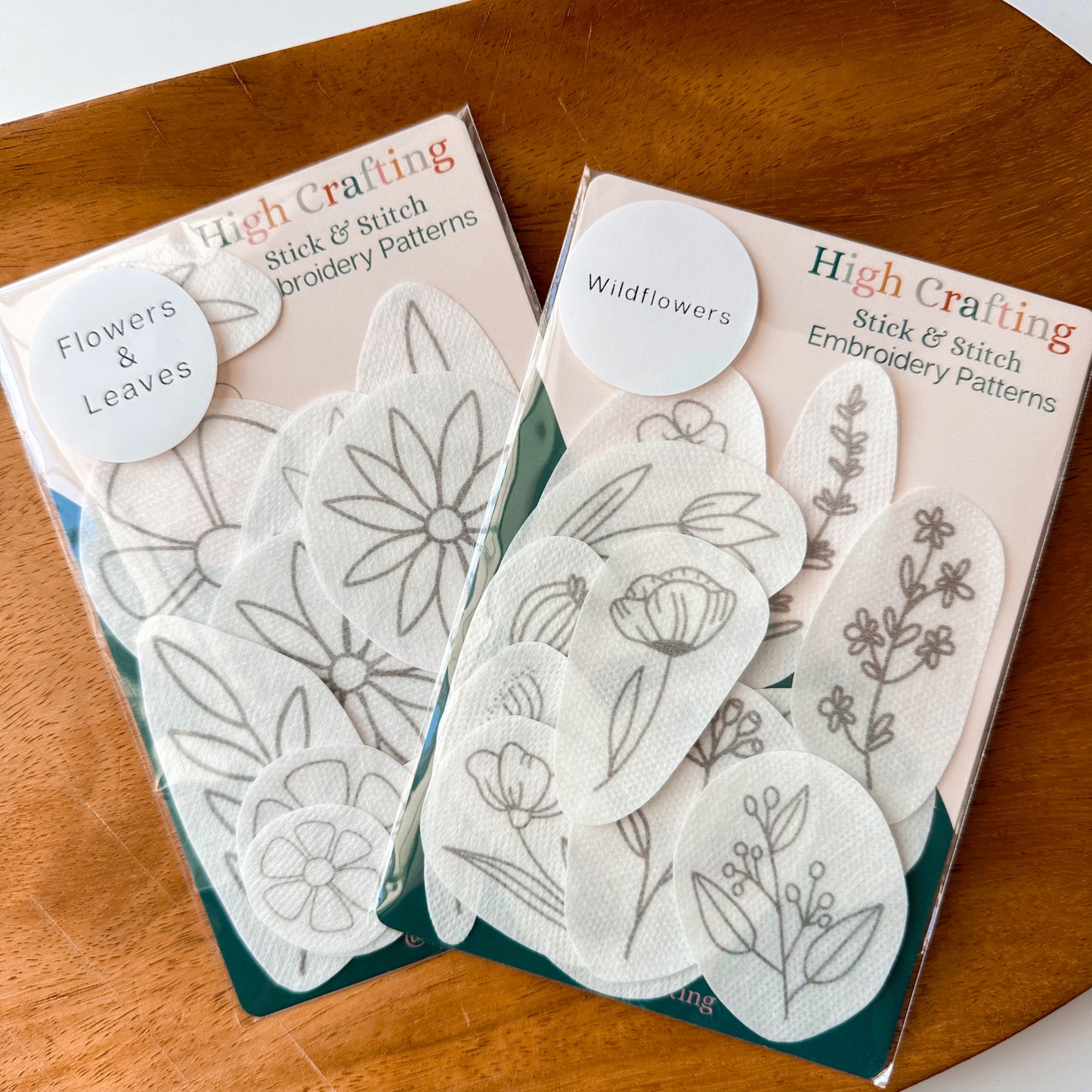 Flowers Stick & Stitch Embroidery Patterns Bundle (2 Packs)