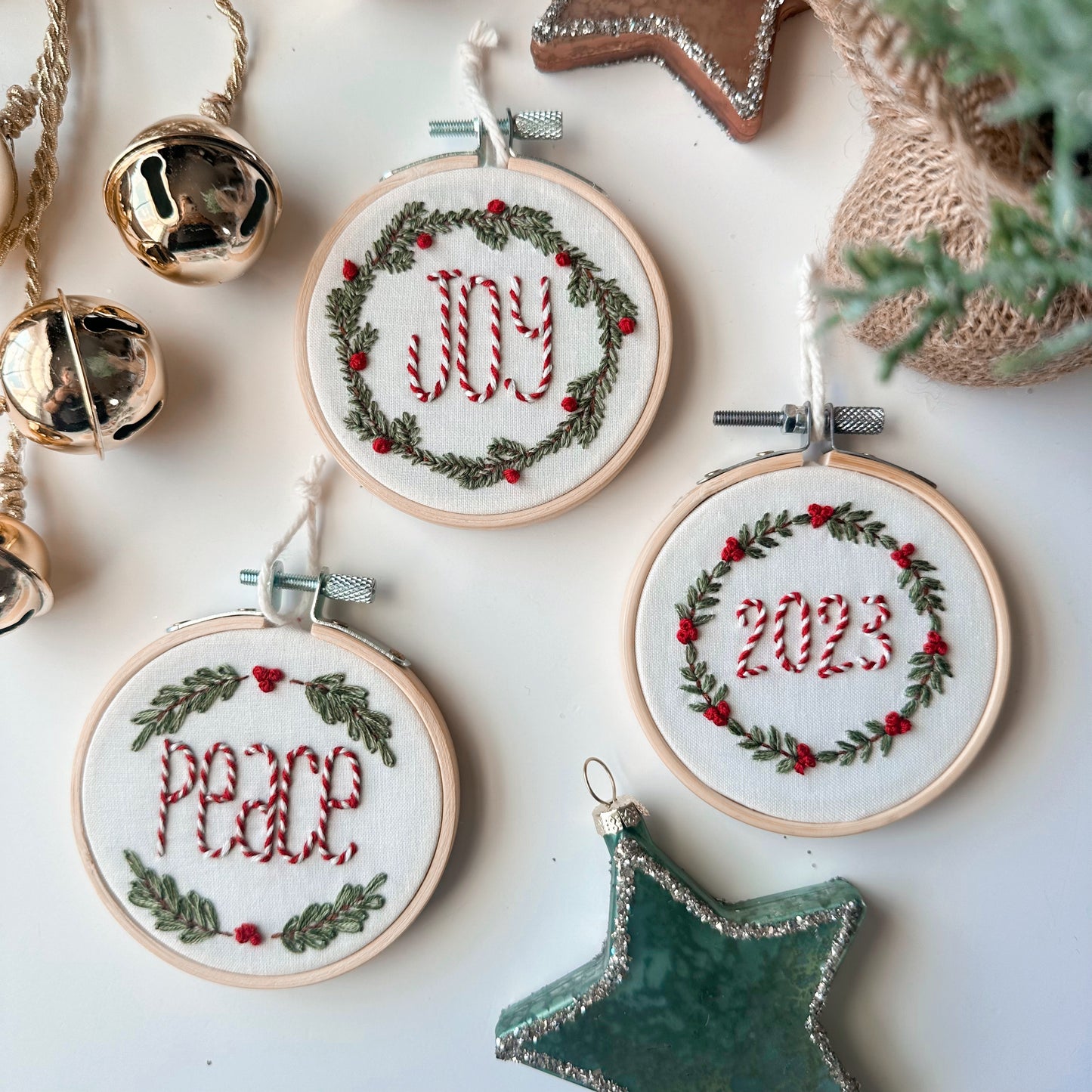Christmas Wreath Ornaments Embroidery Kit