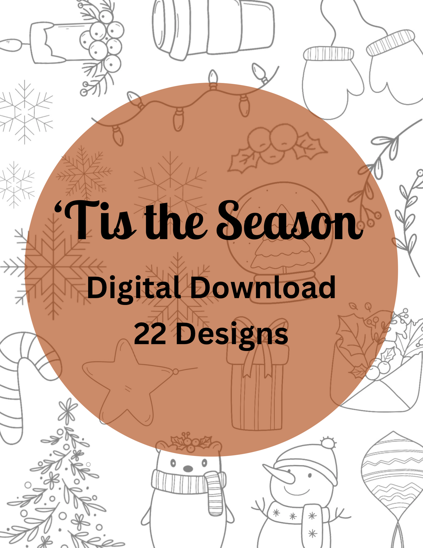 'Tis the Season Embroidery Patterns - Pattern Sheet - Digital Download