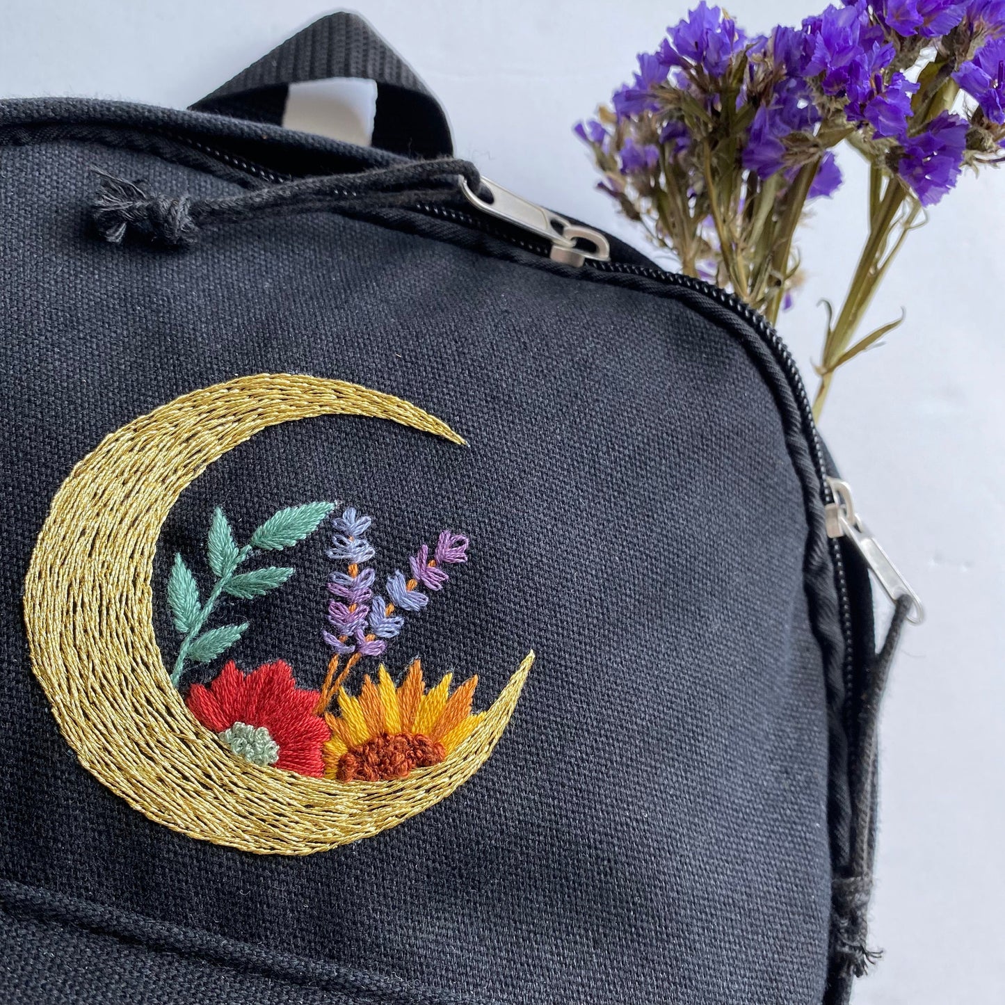 Autumn Crescent Moon PDF Embroidery Pattern