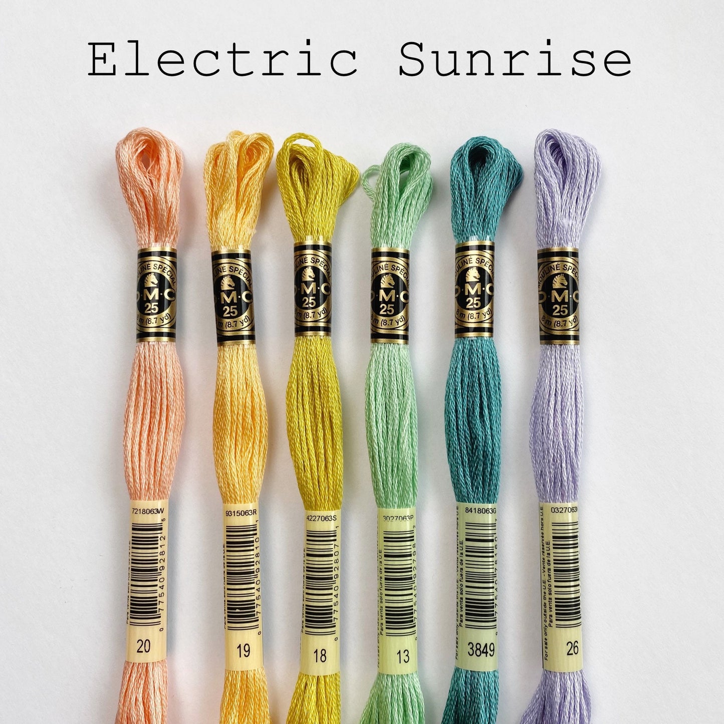 Electric Sunrise DMC Thread Palette