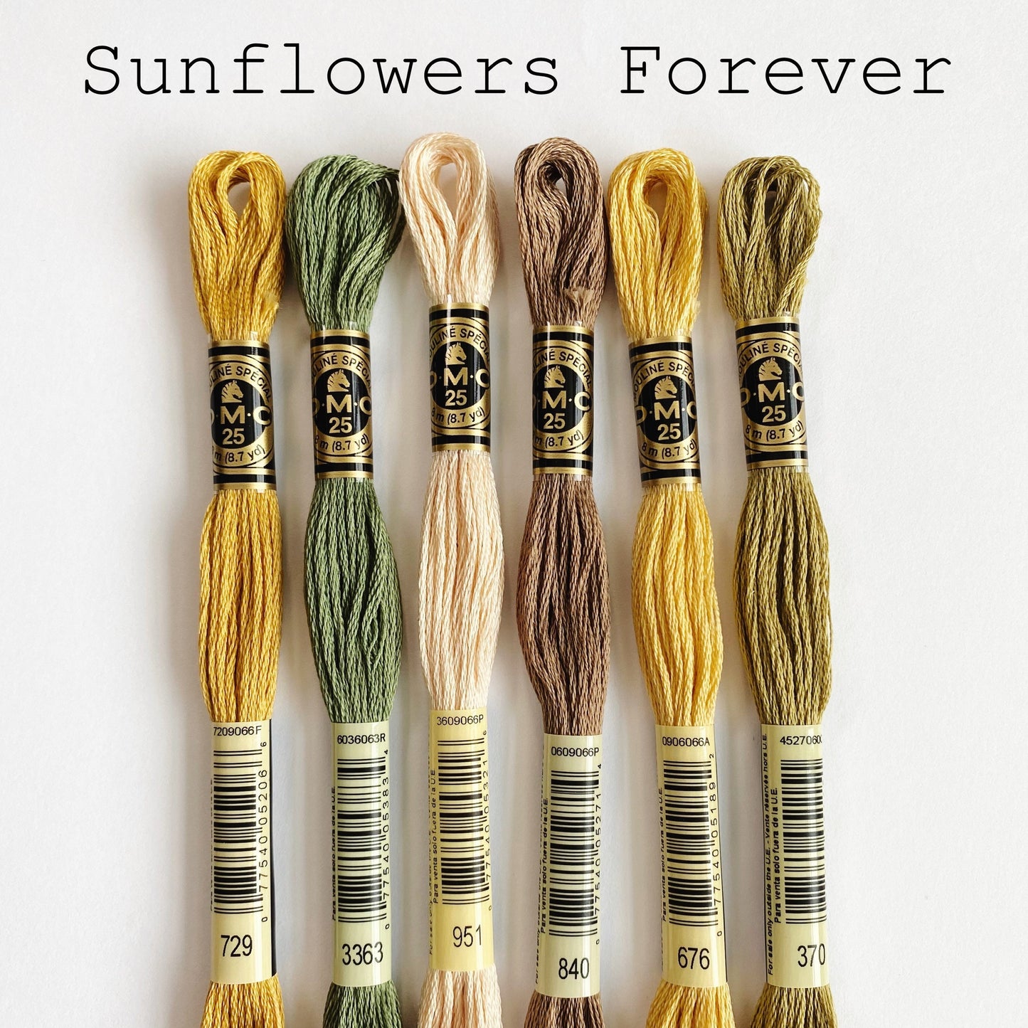 Sunflowers Forever DMC Thread Palette