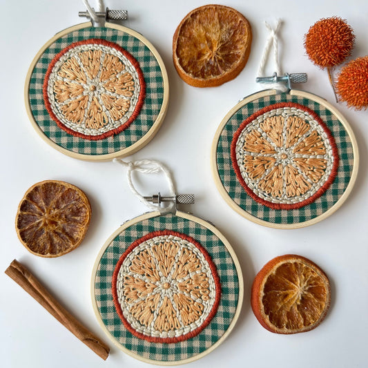 Dried Orange Slice Ornaments Embroidery Kit